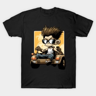 MONKEY WITH SUNGLASSES RIDING A SCOOTER T-Shirt